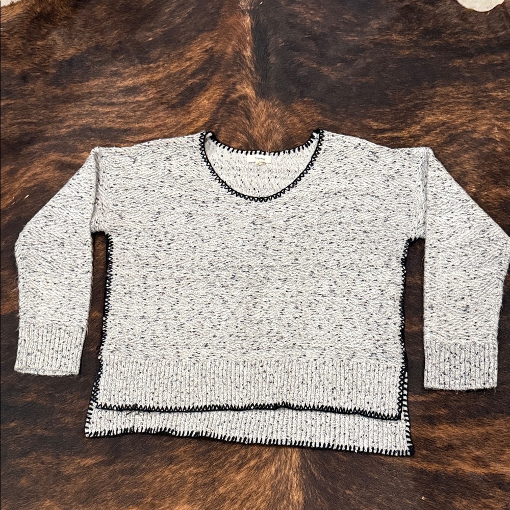 Freeway Speckled Gray Sweater with Black Accents
